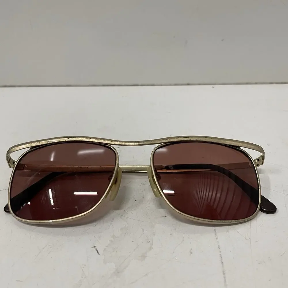 VTG 80’s Revo Malibu Sunglasses 989/005 Gold Plate Frame NASA Lens Tech Japan